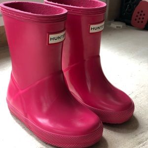 Toddler Pink Hunter Rain Boots, Size 6